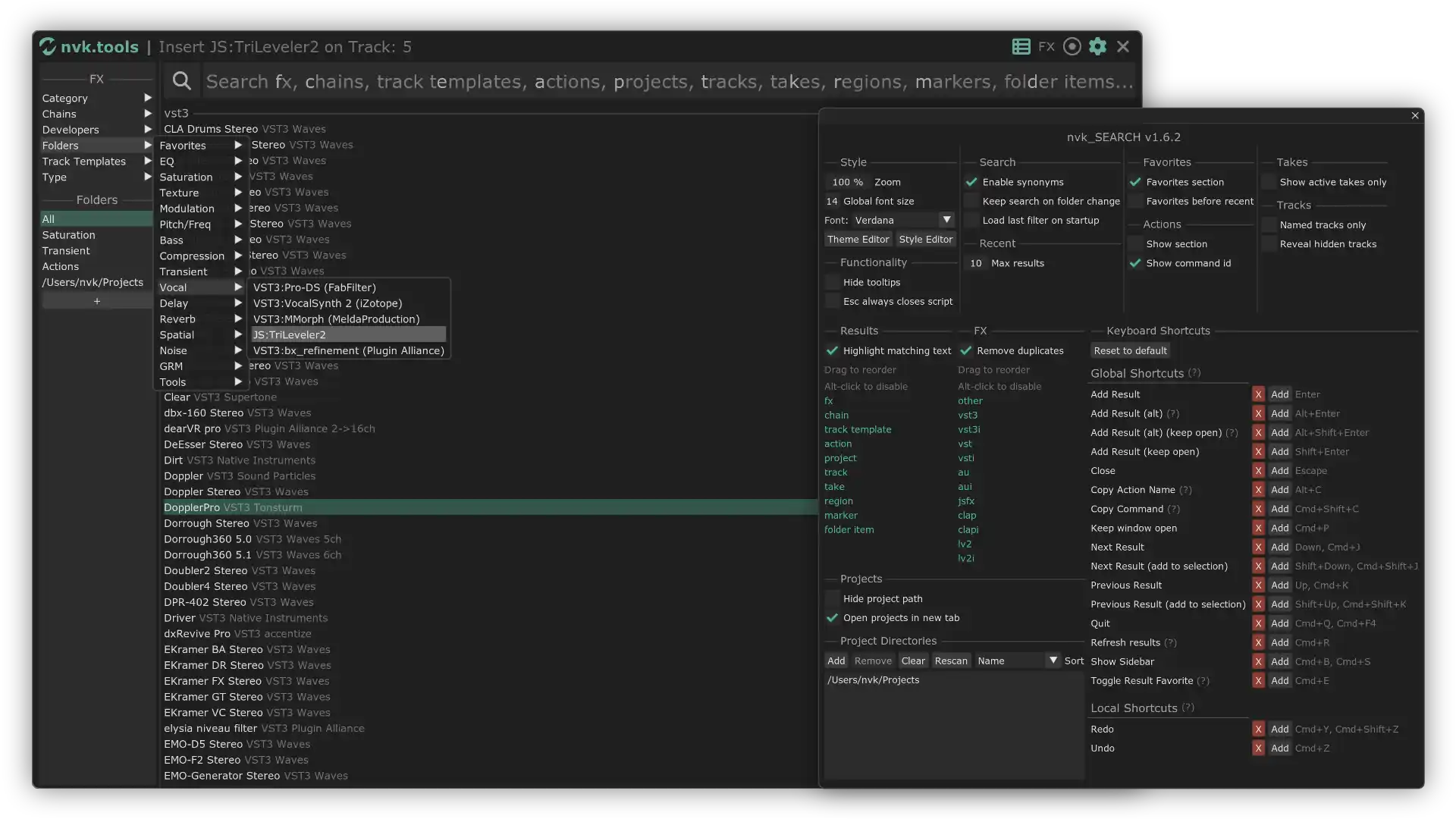 nvk_SEARCH - Instant Search in Reaper